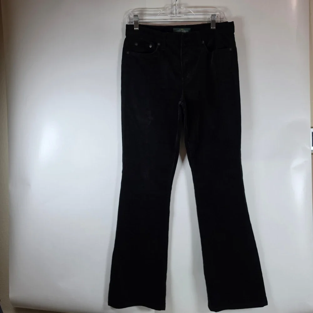 Lauren Ralph Lauren Black Corduroy Pants Womens 6 Stretch‎ Bootcut LRL Jeans Co